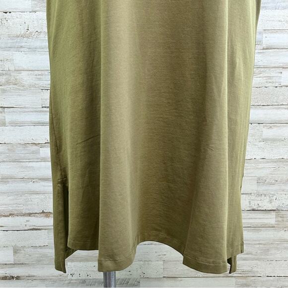 Universal Standard Tesino T-Shirt Dress Women's Size M | 2X Military Olive Knit - Picture 4 of 16